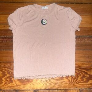 NWOT Haley and Jane floral ying and Yang crop top sized extra large